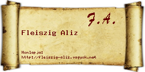 Fleiszig Aliz névjegykártya